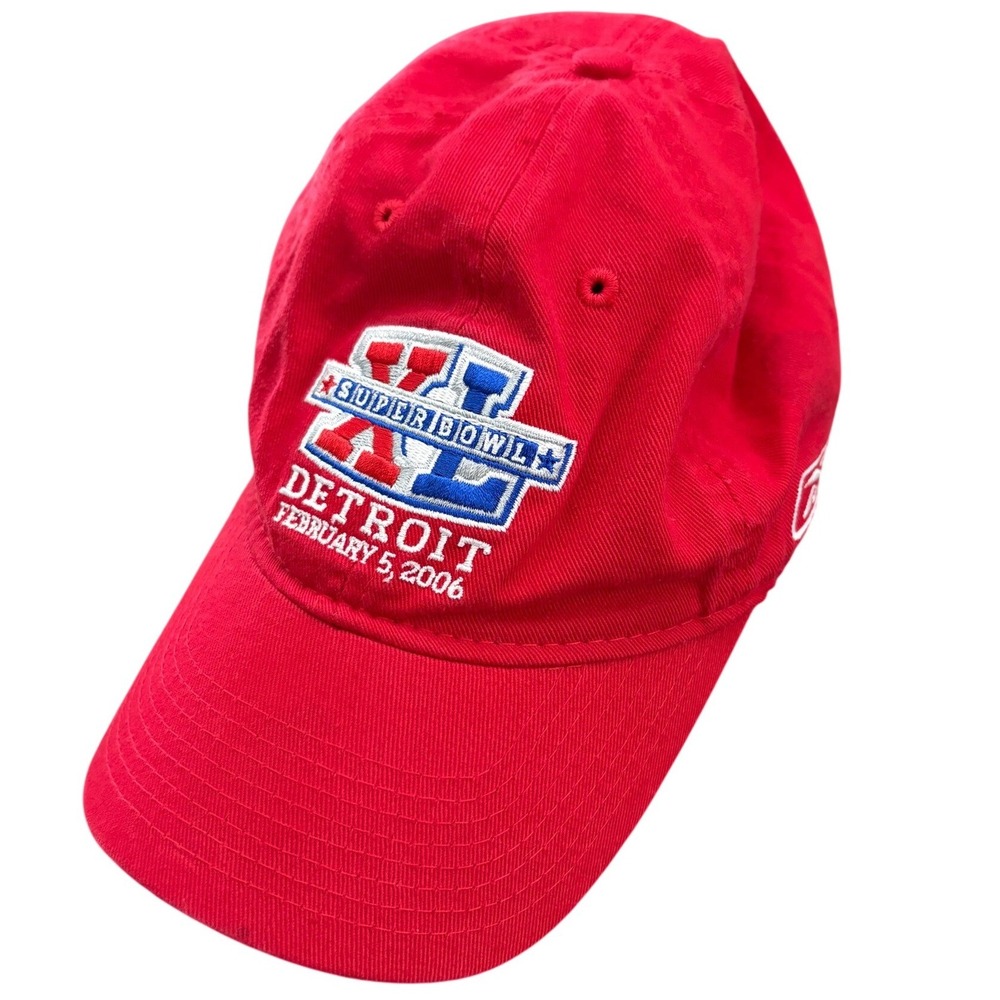 VTG 2006 Super Bowl XL Detroit Reebok Hat Cap Red NFL Football Sports Gear